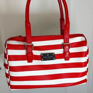 Kate Spade Melinda satchel in red-white stripe